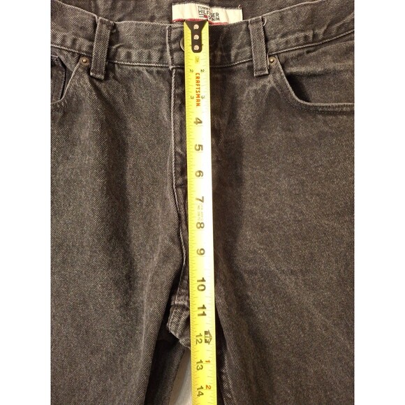 Tommy Hilfiger Jeans 36x30 Black Denim Five-Pocket Design Chino 5 Pocket Preppy - Picture 3 of 11